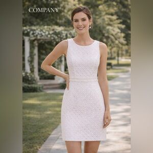 Lilly Pulitzer White Sleeveless Textured Sheath Dress